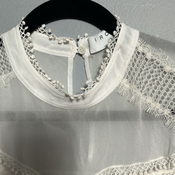 Iro Ease Long-Sleeve Sheer French Lace Blouse size 38- M - US 6 - Picture 9 of 14